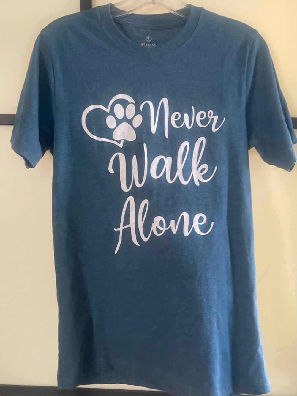 'Never Walk Alone' Short Sleeve Tee in Teal